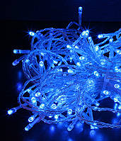 Внутренняя Гирлянда светодиодная нить 16 м, 300 led белый прозрачный провод - цвет синий