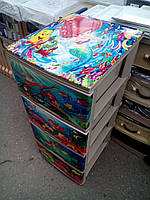 Комод на 4 ящики з декором "Русалонька" з малюнком на кришці Алеана