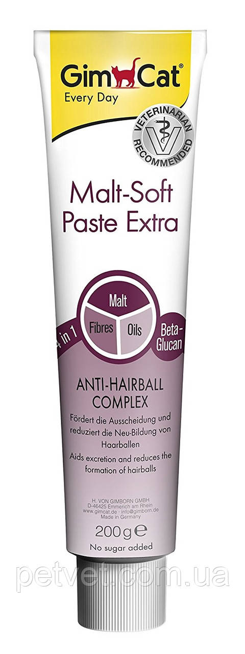 Паста для виведення шерсті GimCat Malt-Soft Extra, 200 г., фото 1