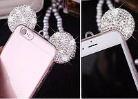 Прозрачный силиконовый чехол, украшен камнями, для iPhone 7 plus, 8 plus
