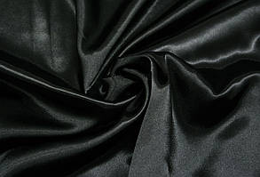 Тканина Атлас звичайний Чорний