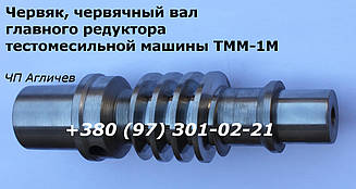 Черв'як, вал черв'ячний на тістоміс у головний редуктор тестомісу ТММ-1М
