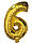 Куля фольгована золото цифра "6", 100 см в упаковці, фото 2