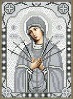 Схема для вишивки бісером Богородиця Семистрільна 14х20см