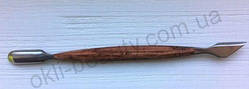 Пушер (лопатка) двосторонній з дерев'яною ручкою