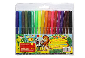 Фломастери 18 кольорів 858-18 Мультяшки (в PVC)