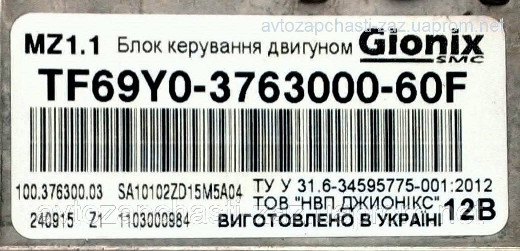 Блок управления двигателем Gionix / Украина. Компьютер