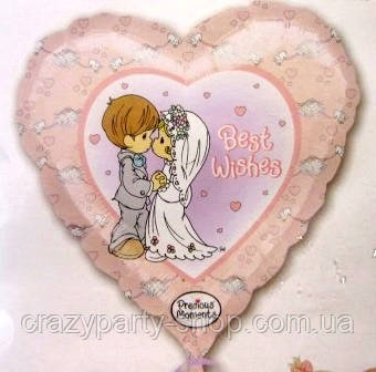 Куля фольгована Весілля Жіноча і наречена Сердечко, фото 1