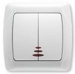 Вимикач 2-кл. з підсвіткою білий Viko Carmen 90561050