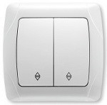 Вимикач 2-кл прохідний білий Viko Carmen 90561017