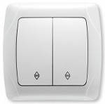 Вимикач 2-кл прохідний білий Viko Carmen 90561017