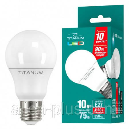 LED лампа TITANUM A60 10W E27 4100K 220V (гарантия 1 год)