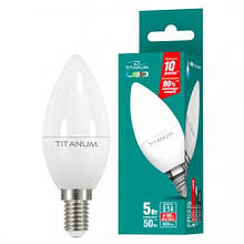 LED лампа TITANUM C37 5W E14 4100K 220V (гарантія 1 рік)