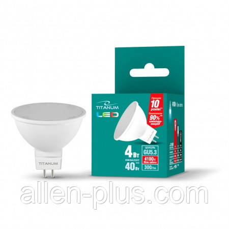 LED-лампа TITANUM MR16 4W GU5.3 4100 K 220 V (гарантія 1 рік), фото 1
