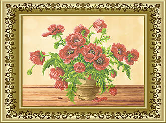 СКВ-163. Схема для вишивки бісером Маки.