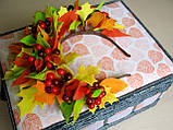 Осінній обруч з листям і ягодами в осінньому стилі 600 грн, фото 9
