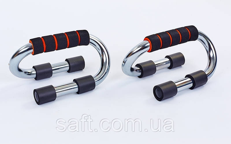 Упоры для отжиманий (2шт) PUSH-UP BAR (металл,ручка неопрен, р-р 11x21см) - фото 1 - id-p611051555