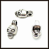 Метал. підвіска "Череп" срібло (1,6х0,8 см) 12 шт. в уп., фото 2