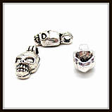 Метал. підвіска "Череп" срібло (1,6х0,8 см) 12 шт. в уп., фото 3