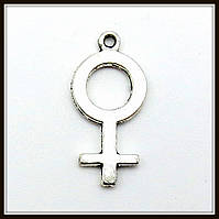 Метал. підвіска "символ Венери" срібло (2,5х1,2 см) 15 шт. в уп.