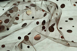 Тканина Фатин Копейка Коричневий