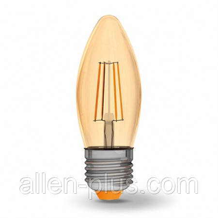 LED лампа VIDEX C37FA 4W E27 2200K 220V бронза (гарантія 3 роки)