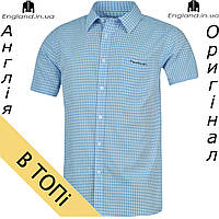 Рубашка мужская Pierre Cardin светло-синяя на короткий рукав из Англии