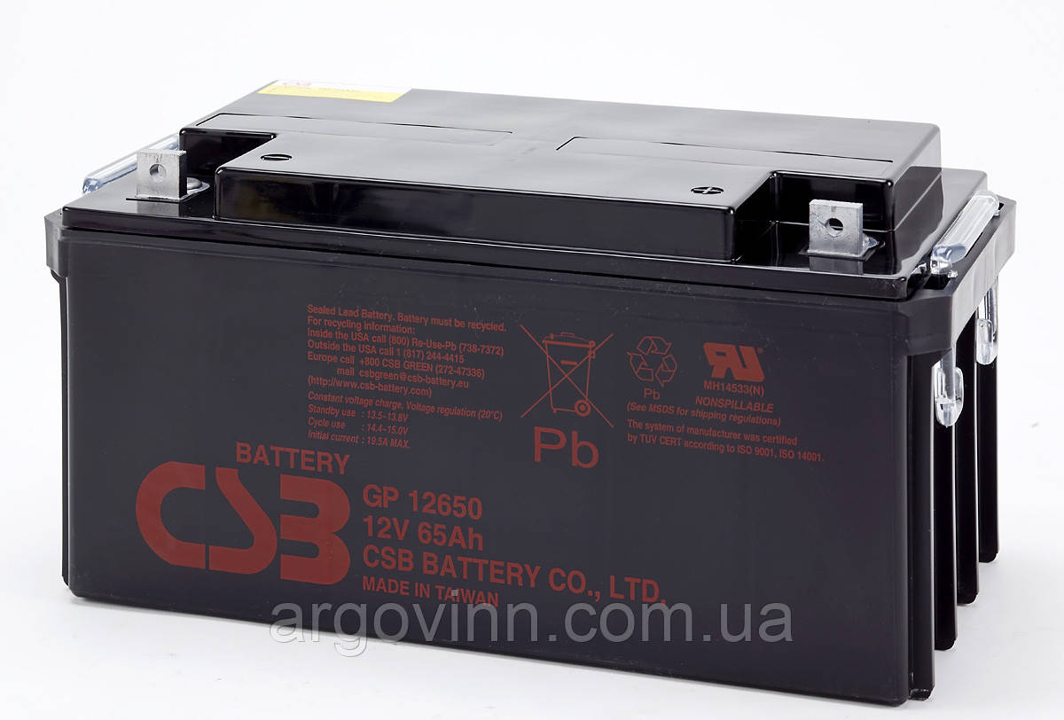 Акумуляторна батарея CSB GP12650, 12V 65Ah (350х166х174мм), 20.5kg Q1