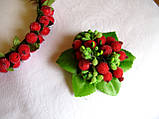 Брошка-заколка з ягодами калини цукрової, фото 4