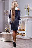 Ошатне плаття-туніка з напіввідкритими плечима і атласними стрічками 42-48 розміру, фото 3
