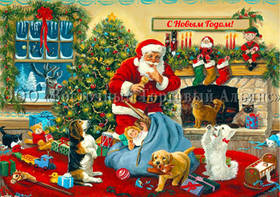 Друк їстівного фото — А4 — Вафельний папір — Санта з Іграшками