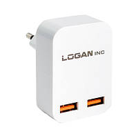 Мережевий зарядний пристрій Logan Dual USB Wall Charger (CH-2)