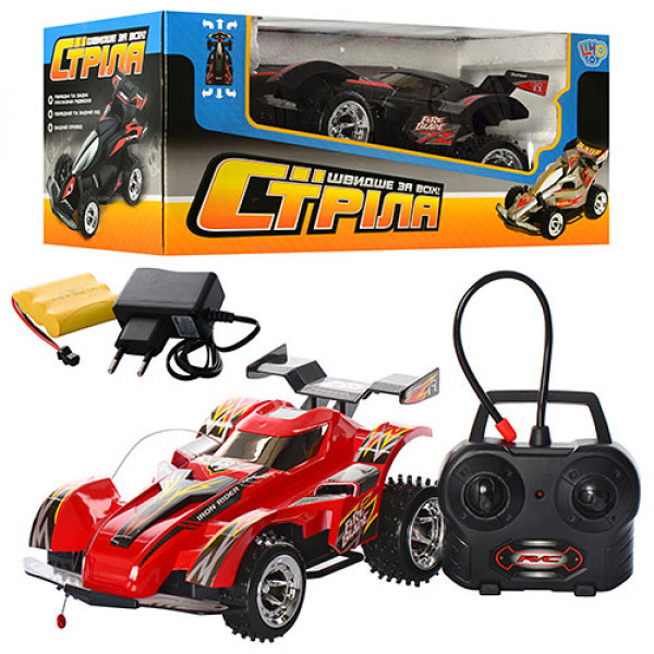 Машина 1025 р/у, акум, 25 см,рез.колеса (надув), 2 кольори, у кор-ку, 34-16-14см