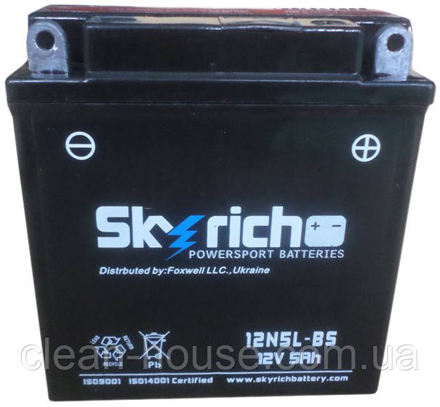 Аккумулятор SKYRICH Powersport 12N5L-BS 12V 5Ah - фото 2 - id-p611306178