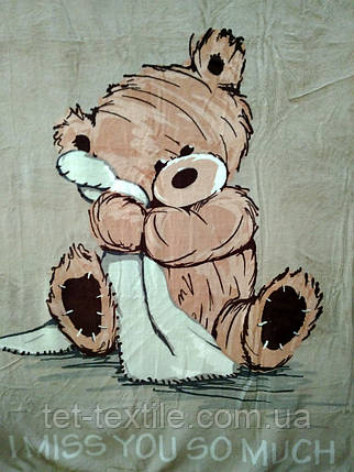 Плед дитячий з мікрофібри "Ведмежатко Тедді" світлий (110х140), фото 1