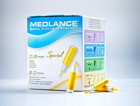 Ланцет автоматичний медичний Медланс плюс (MEDLANCE plus), жовтий, спеціальний (special), 200шт, Польща, фото 2