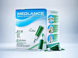 Ланцет автоматичний медичний Медланс плюс (MEDLANCE plus), зелений, екстра (extra), 200шт, Польща