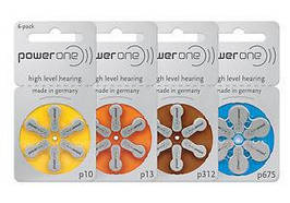 Батарейки для слухових апаратів "Power One", 6 шт. в блістері