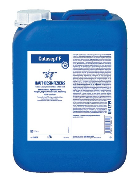 Безбарвний дезінфекційний засіб для шкіри Кутасепт Ф (Cutasept F), 5 л
