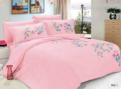Комплект постільної білизни сатин із вишивкою BALI євро