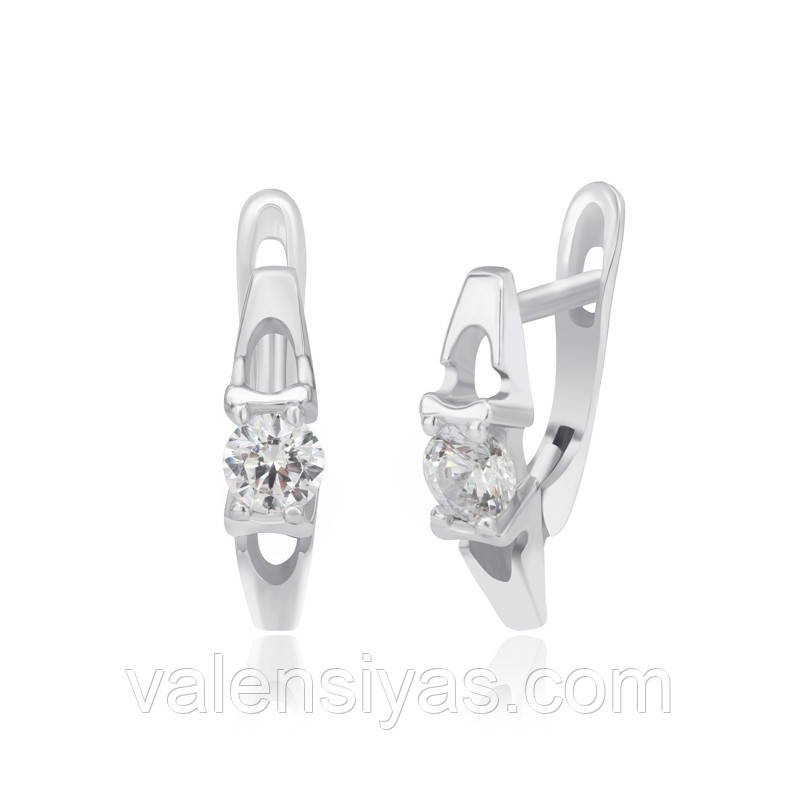 Срібні сережки з цирконієм SWAROVSKI ZIRCONIA С2С/090