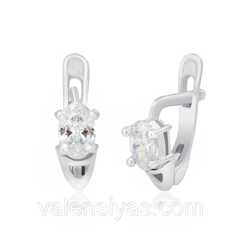 Срібні сережки з цирконієм SWAROVSKI ZIRCONIA С2С/092