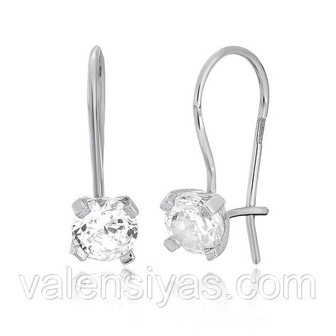 Срібні сережки зі SWAROVSKI ZIRCONIA С2С/196, фото 1