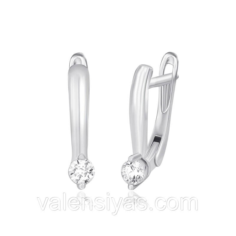 Срібні сережки з цирконієм SWAROVSKI С2С/209