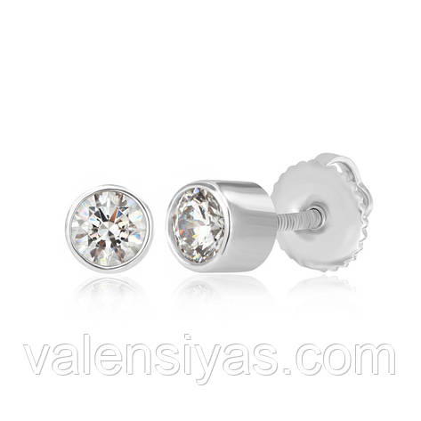 Срібні сережки з цирконієм SWAROVSKI ZIRCONIA С2С/211, фото 1