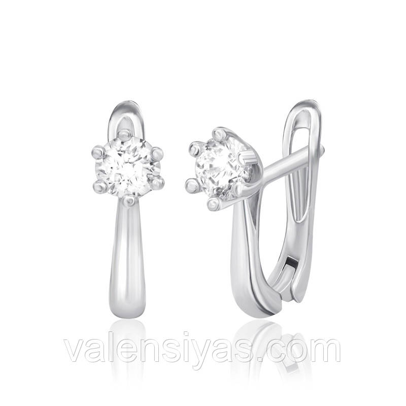 Срібні сережки з цирконієм SWAROVSKI С2С/412