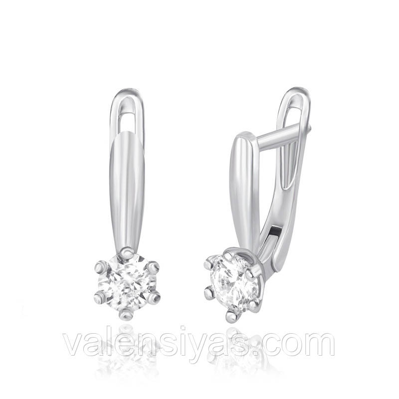 Витончені срібні сережки зі SWAROVSKI ZIRCONIA С2С/413