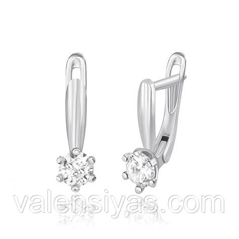 Витончені срібні сережки зі SWAROVSKI ZIRCONIA С2С/413, фото 1