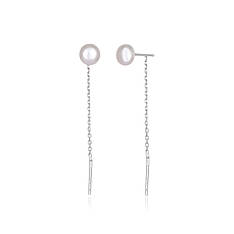 Срібні сережки-перлини з підвісками С2Ж/4021