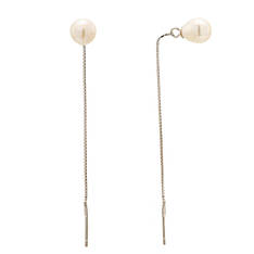 Срібні сережки-ланцюжки з перлинами С2Ж/847А